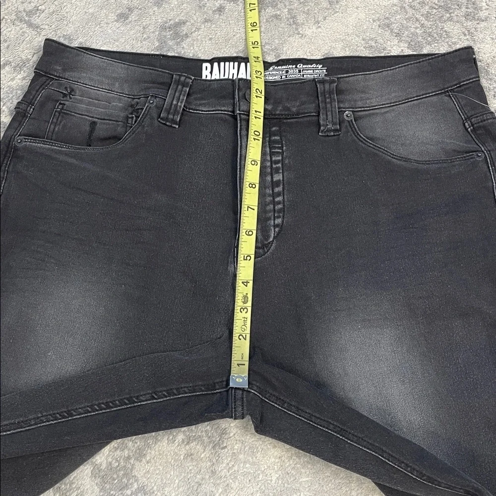 New Bauhaus Frankie Deluxe 5 Pocket Straight Fit Jeans Dark Grey Wash Sz 36